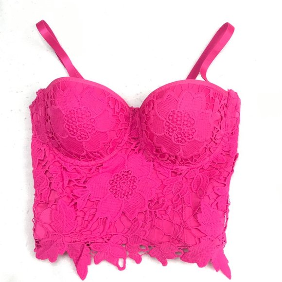 pink lace bustier top